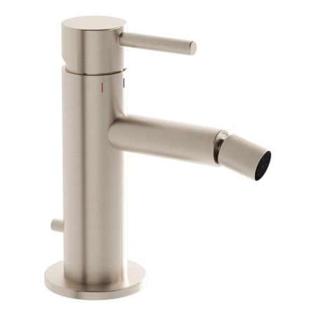 VitrA Origin Bidet Mixer with Waste in Brushed Nickel