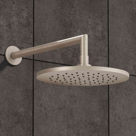 A4563834 VitrA Origin Brushed Nickel Round 250mm Fixed Shower Head Lifestyle