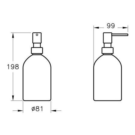 A4489136 VitrA Origin Matt Black Freestanding Liquid Soap Dispenser Dimensions