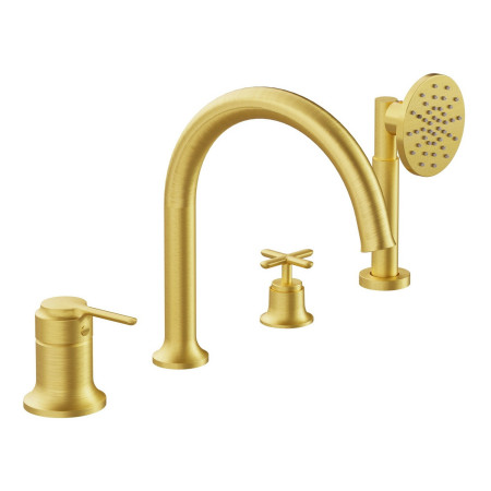 VitrA Origin Classic 4TH Bath Shower Mixer in Brushed Gold