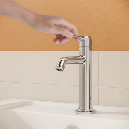 A42880 VitrA Origin Classic Chrome Basin Mixer with Top Handle Front View