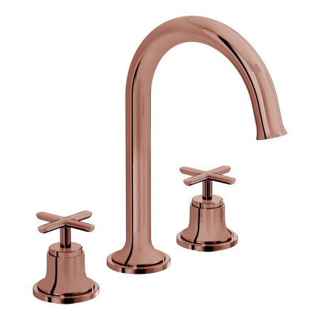 VitrA Origin Classic Deck Mounted 3TH Basin Mixer in Soft Copper