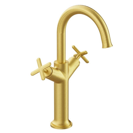 VitrA Origin Classic Tall Basin Mixer in Brushed Gold