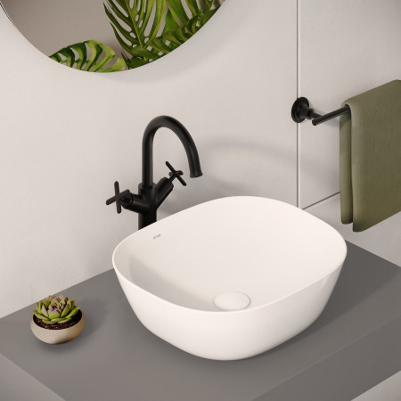VitrA Origin Classic Tall Basin Mixer in Matt Black