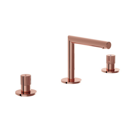 VitrA Origin Deck Mounted 3TH Basin Mixer in Soft Copper