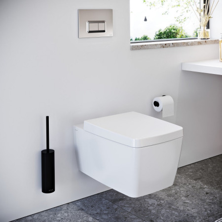 A4489436 VitrA Origin Matt Black Wall Mounted Toilet Brush Holder Lifestyle