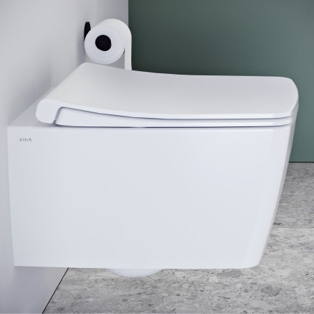 A4488736 VitrA Origin Matt Black Wall Mounted Toilet Roll Holder Lifestyle