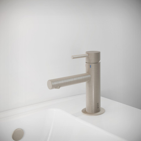 A4255534VUK VitrA Origin Mini Basin Mixer in Brushed Nickel Lifestyle