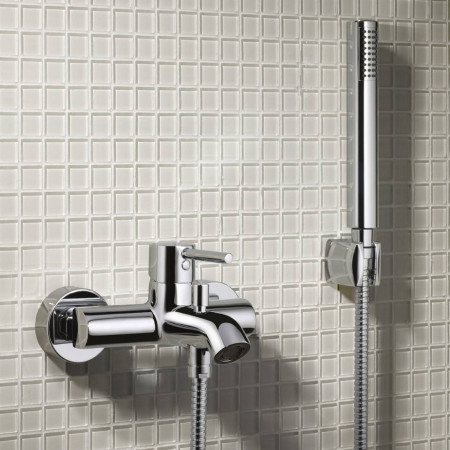 A45543 VitrA Origin Shower Handset and Holder in Chrome with Shower Mixer