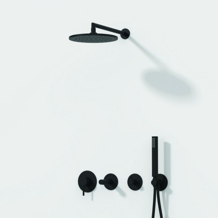 A4554339 VitrA Origin Shower Handset and Holder in Gloss Black Lifestyle