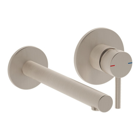 VitrA Origin Wall Mounted 2TH Basin Mixer in Brushed Nickel