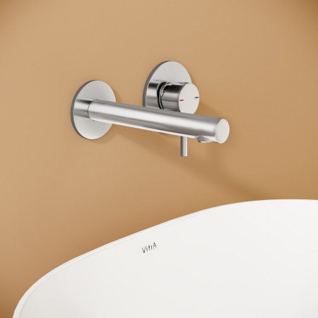 A42581/A42230 VitrA Origin Wall Mounted 2TH Basin Mixer in Chrome Lifestyle