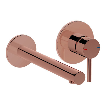 VitrA Origin Wall Mounted 2TH Basin Mixer in Soft Copper