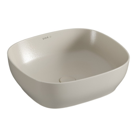 VitrA Outline 480mm Square Recycled Countertop Basin in Matt Taupe