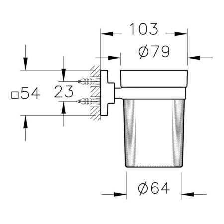 A44806 VitrA Root Chrome Toothbrush Holder Dimensions