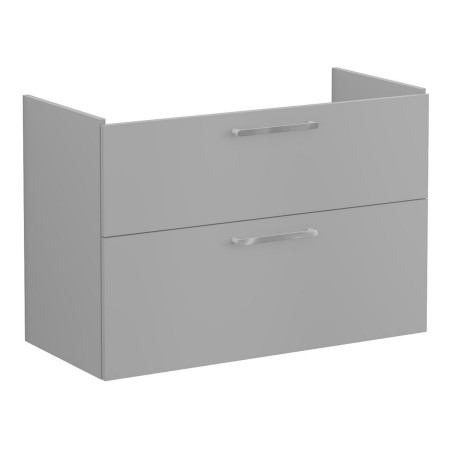 67966 VitrA Root Flat 1000mm Matt Rock Grey Wall Hung Two Drawer Vanity Unit and Basin