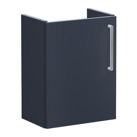 VitrA Root Flat 450mm Matt Dark Blue Left Hand Wall Hung Cloakroom Vanity Unit and Basin