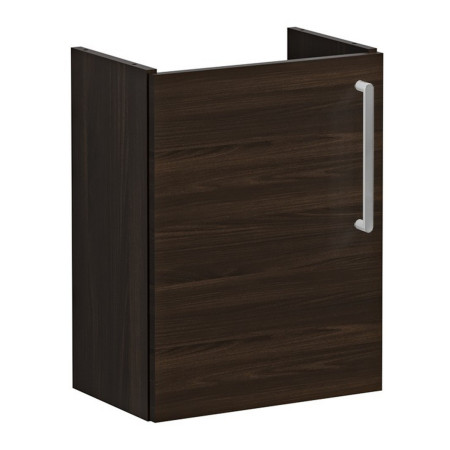 VitrA Root Flat 450mm Walnut Left Hand Wall Hung Cloakroom Vanity Unit and Basin