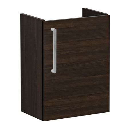67830 VitrA Root Flat 450mm Walnut Right Hand Wall Hung Cloakroom Vanity Unit and Basin