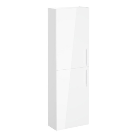 VitrA Root Flat 550mm Gloss White Wall Hung Compact Tall Storage Unit