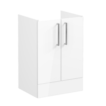 VitrA Root Flat 600mm Gloss White Freestanding Two Door Vanity Unit and Basin