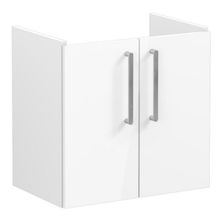 VitrA Root Flat 600mm Gloss White Wall Hung Two Door Slim Vanity Unit and Basin