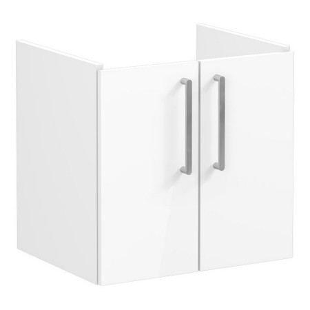 VitrA Root Flat 600mm Gloss White Wall Hung Two Door Vanity Unit and Basin