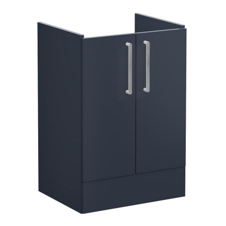 67908 VitrA Root Flat 600mm Matt Dark Blue Freestanding Two Door Vanity Unit and Basin