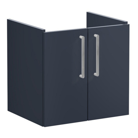 VitrA Root Flat 600mm Matt Dark Blue Wall Hung Two Door Vanity Unit and Basin