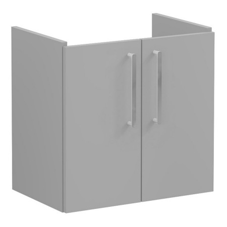 VitrA Root Flat 600mm Matt Rock Grey Wall Hung Two Door Slim Vanity Unit and Basin