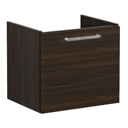 VitrA Root Flat 600mm Walnut Wall Hung One Drawer Vanity Unit and Basin