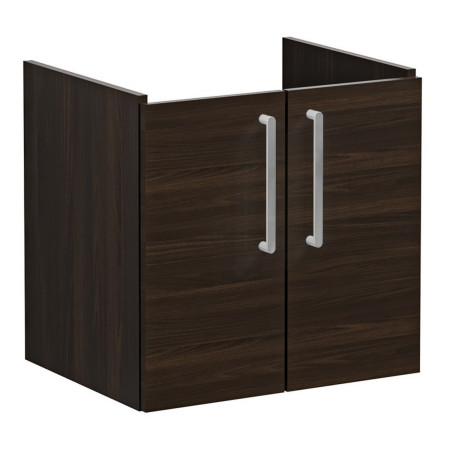 VitrA Root Flat 600mm Walnut Wall Hung Two Door Vanity Unit and Basin