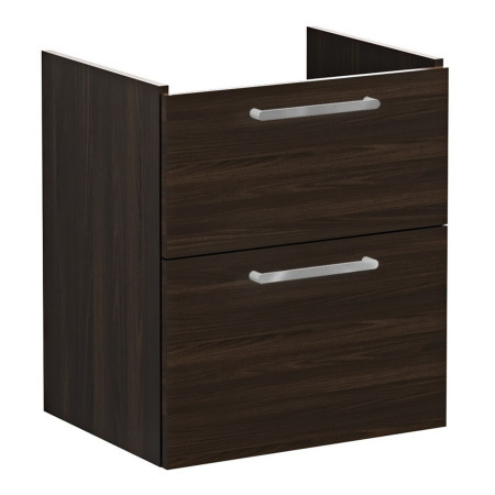 VitrA Root Flat 600mm Walnut Wall Hung Two Drawer Vanity Unit and Basin