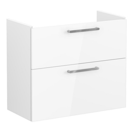 VitrA Root Flat 800mm Gloss White Wall Hung Two Drawer Slim Vanity Unit and Basin