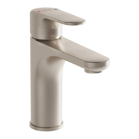 VitrA Root Round Brushed Nickel Basin Mixer