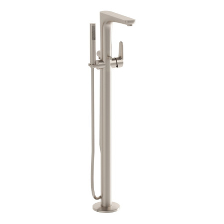 VitrA Root Round Brushed Nickel Freestanding Bath Shower Mixer