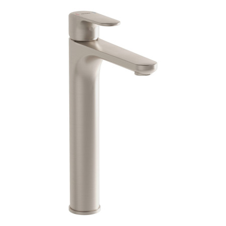 VitrA Root Round Brushed Nickel Tall Basin Mixer