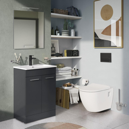 A4270636VUK VitrA Root Round Matt Black Basin Mixer Lifestyle