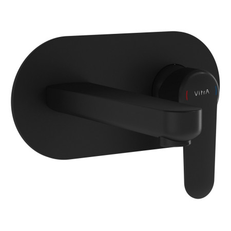 VitrA Root Round Matt Black Wall Mounted Basin Mixer