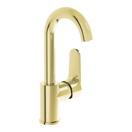 VitrA Root Round Soft Gold Swivel Spout Basin Mixer