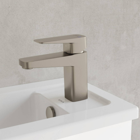 A4273234VUK VitrA Root Square Brushed Nickel Mini Basin Mixer Lifestyle