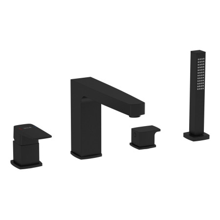 VitrA Root Square Matt Black 4TH Bath Shower Mixer