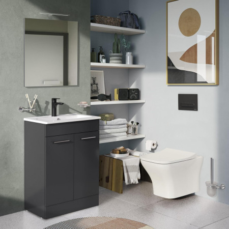 A4273136VUK VitrA Root Square Matt Black Basin Mixer Lifestyle