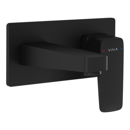 VitrA Root Square Matt Black Wall Mounted Basin Mixer