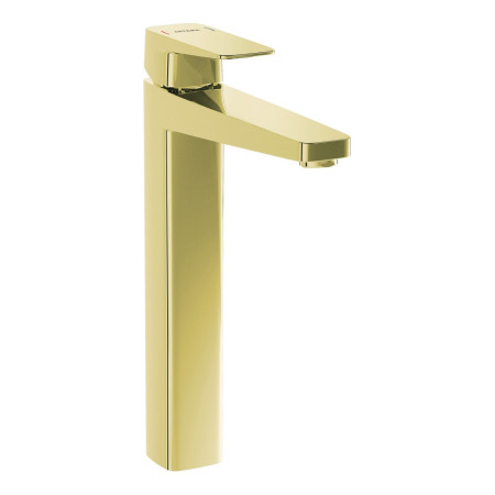 VitrA Root Square Soft Gold Tall Basin Mixer