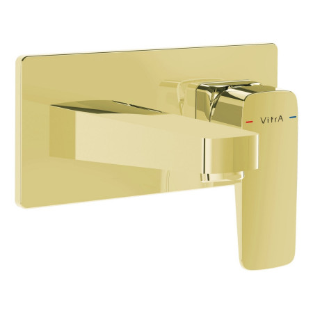 VitrA Root Square Soft Gold Wall Mounted Basin Mixer