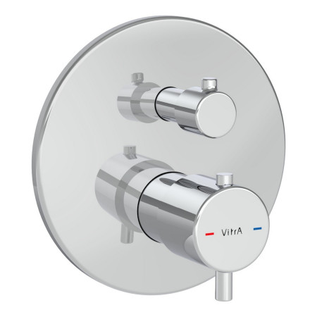 VitrA Round Chrome Thermostatic Dual Outlet Concealed Shower Valve