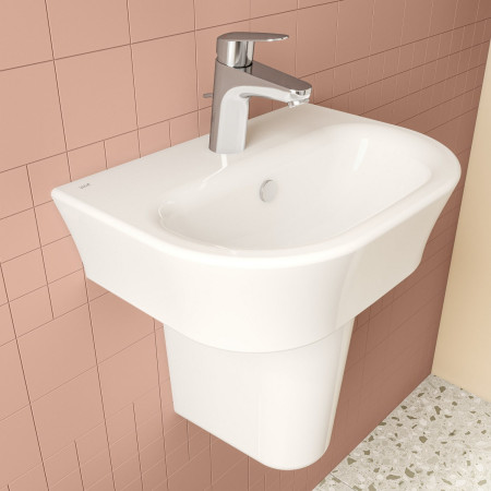 5500L003-0999 VitrA S20 450mm 1TH Wall Hung Basin with Half Pedestal