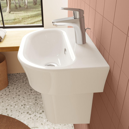5500L003-0999 VitrA S20 450mm 1TH Wall Hung Basin Side View