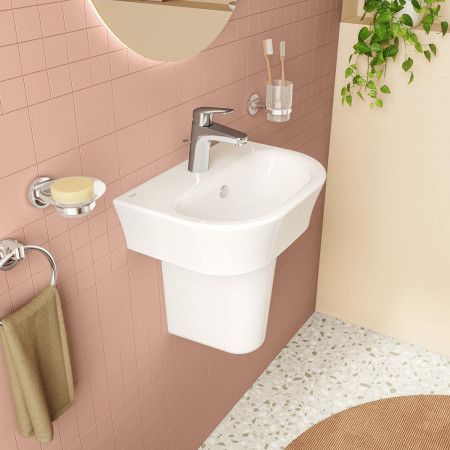 5500L003-0999 VitrA S20 450mm 1TH Wall Hung Basin with Chrome Basin Mixer